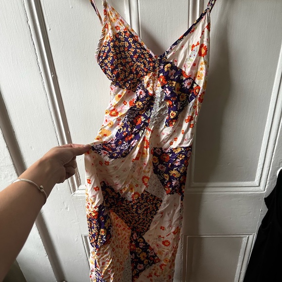Dresses & Skirts - Floral Patchwork Spaghetti Strap Dress